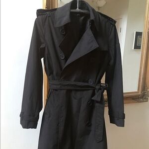 Norma Kamali knee length Burberry-style trench
